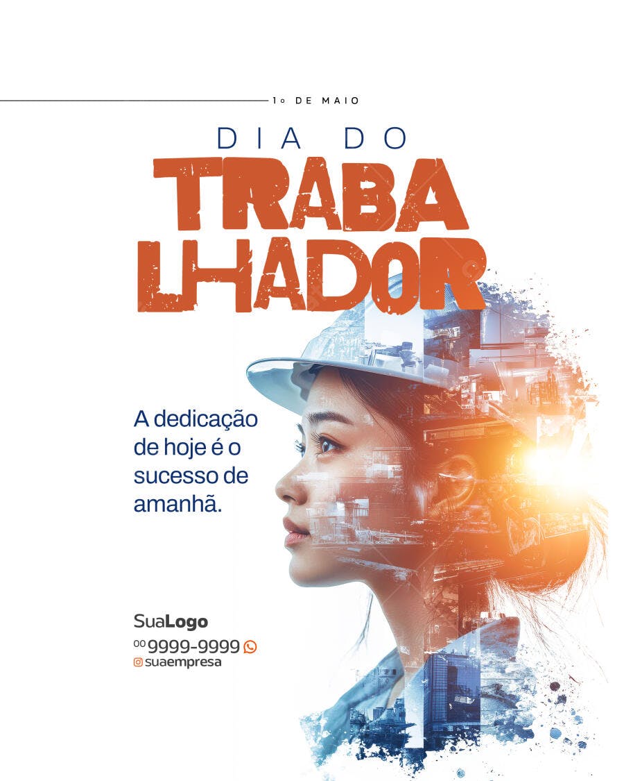 Flyer Dia do Trabalhador PSD Editável