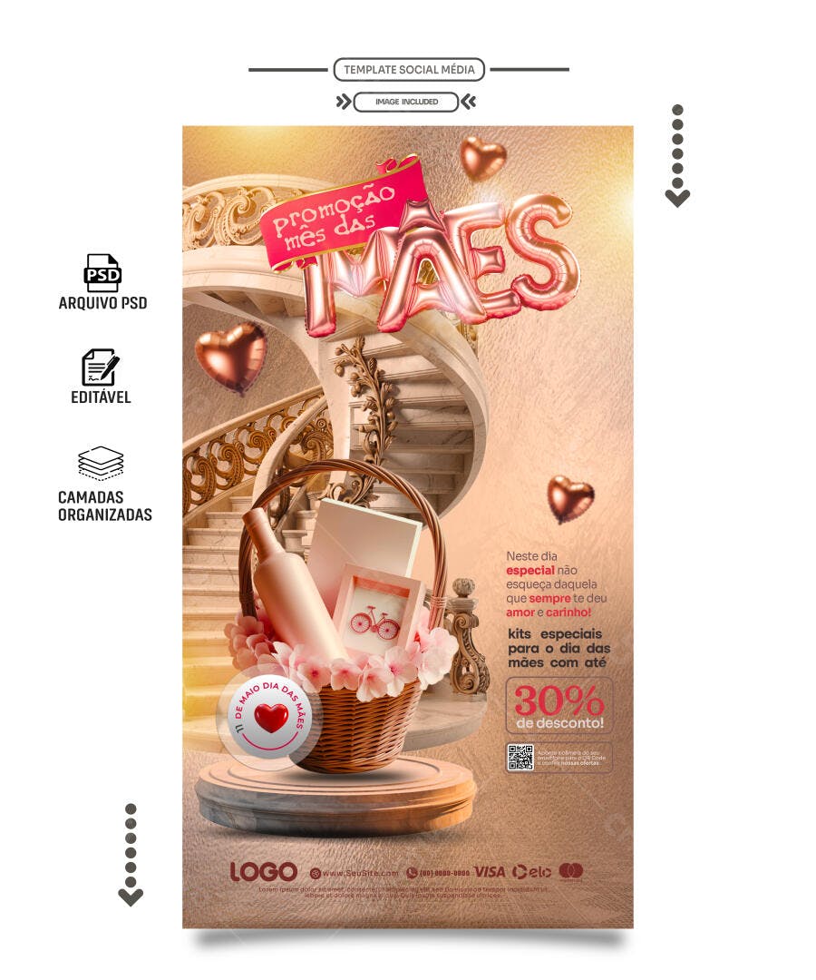 Flyer Dia das Mães PSD Editável