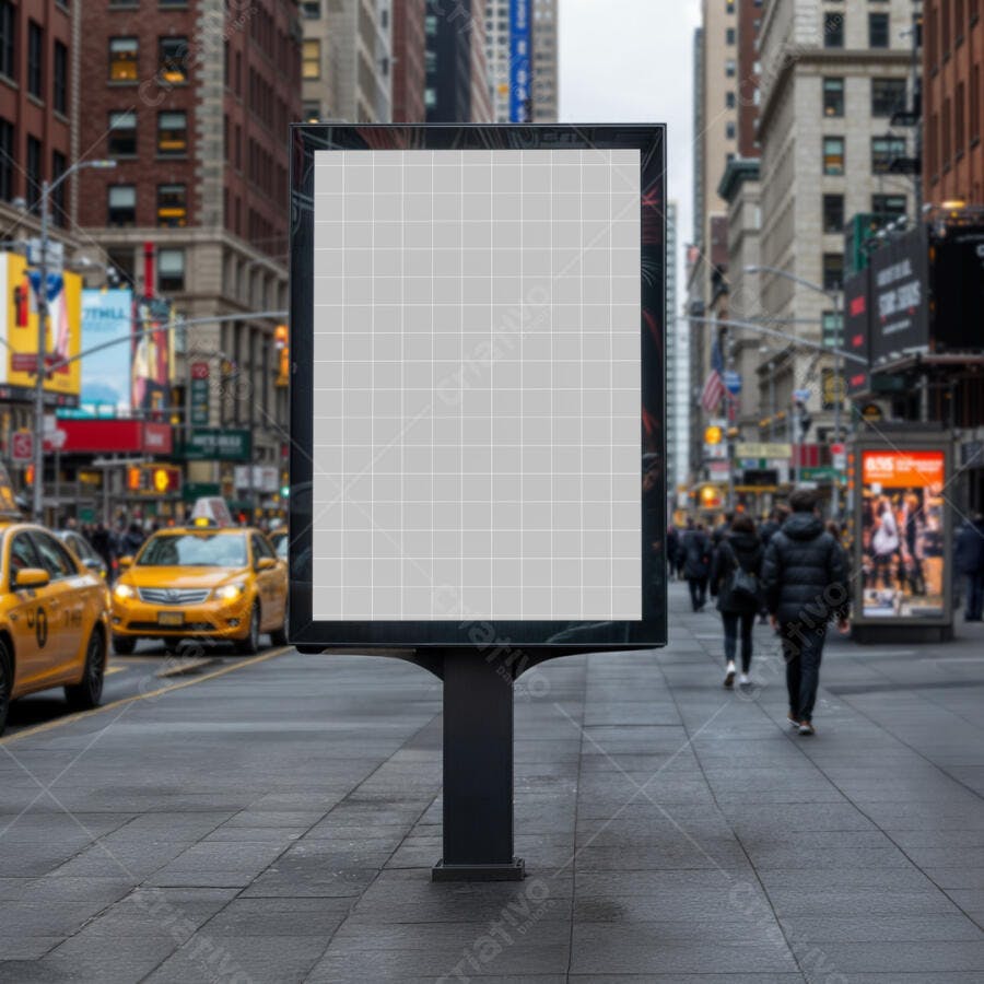 Mockup de Outdoor em Rua de NY: Design Moderno
