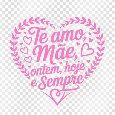 Frase do dia das Mães em PNG transparente