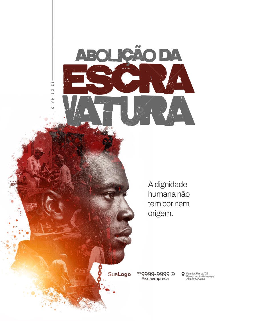 Poster Dia da Abolição da Escravatura PSD Editável