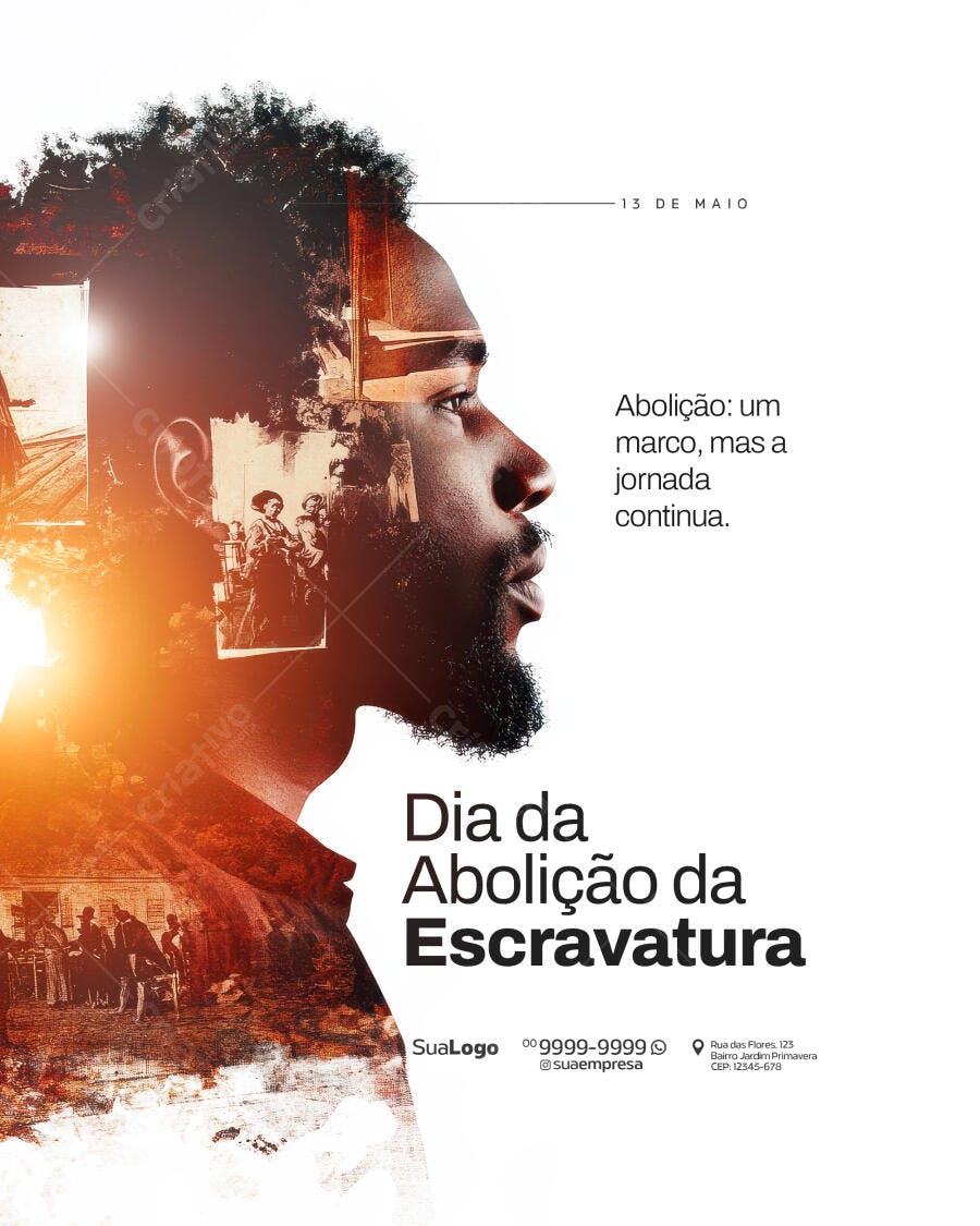 Flyer Dia da Abolição da Escravatura PSD Editável