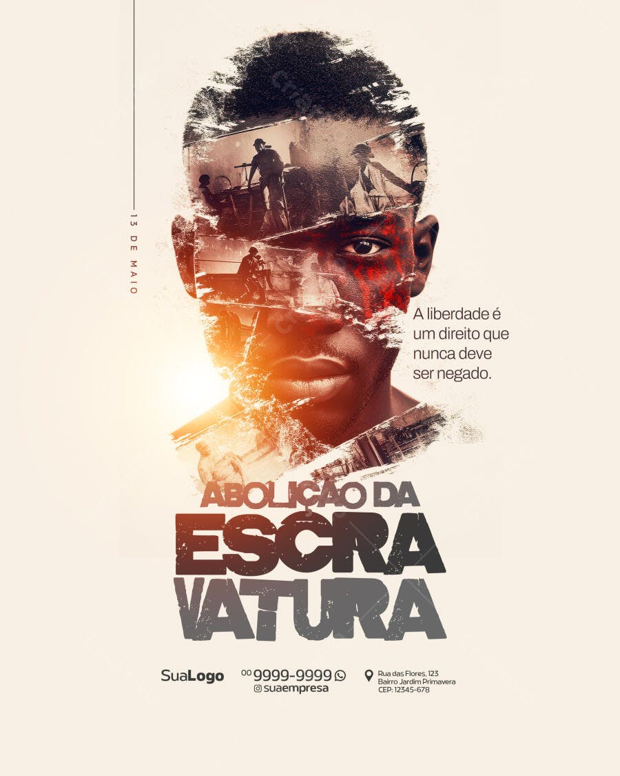 Flyer Dia da Abolição da Escravatura PSD Editável