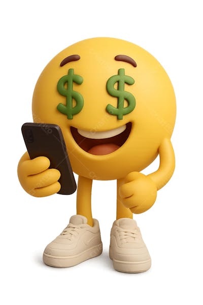 Emoji do Dinheiro alegre em 3d