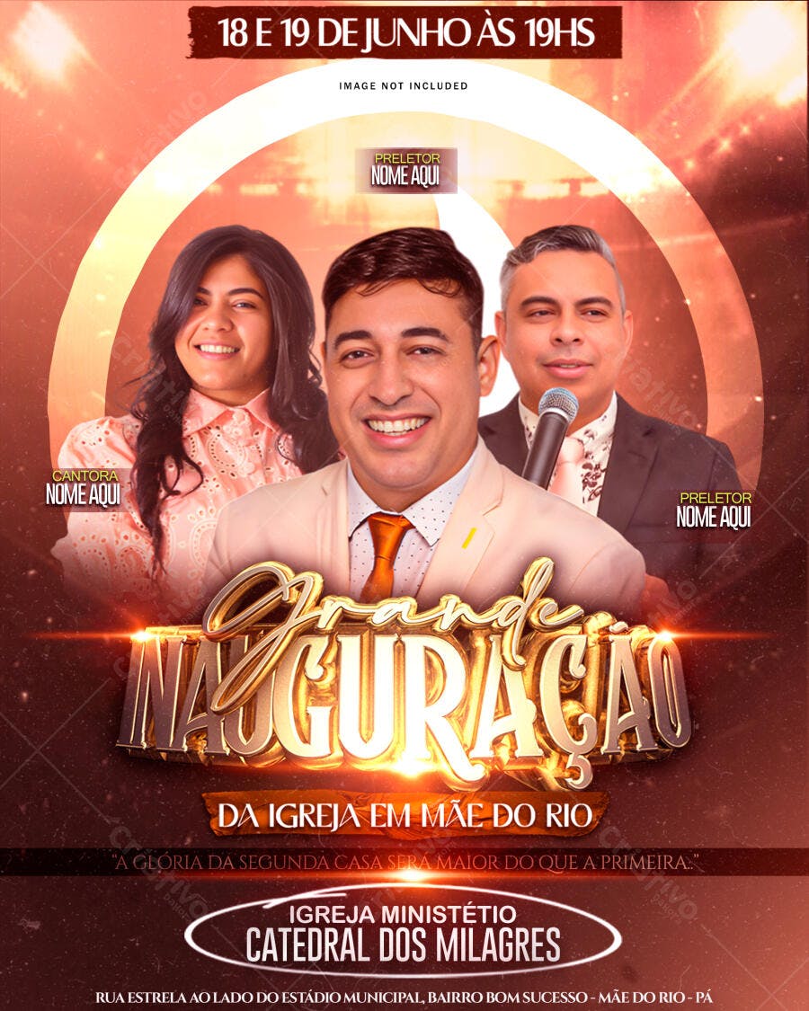 Flyer Inauguração Igreja PSD Editável