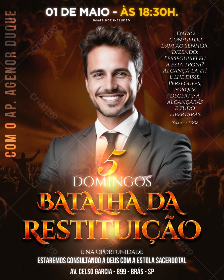 Flyer para Evento Religioso 01 de Maio PSD Editável