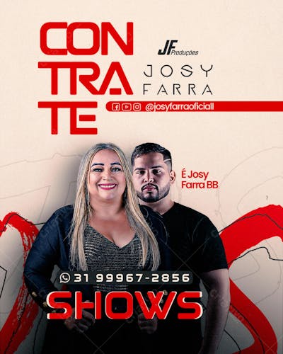 FLYER CONTRATE JOSY FARRA FEED PSD EDITAVEL