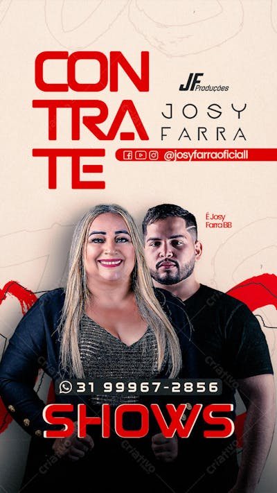 FLYER CONTRATE JOSY FARRA STORY PSD EDITAVEL