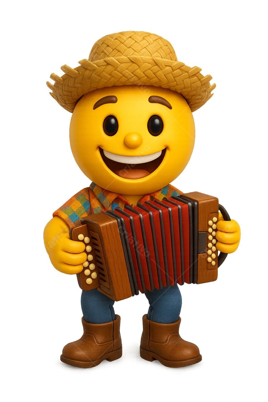Ilustração Agricultor com Sanfona PNG com fundo transparente