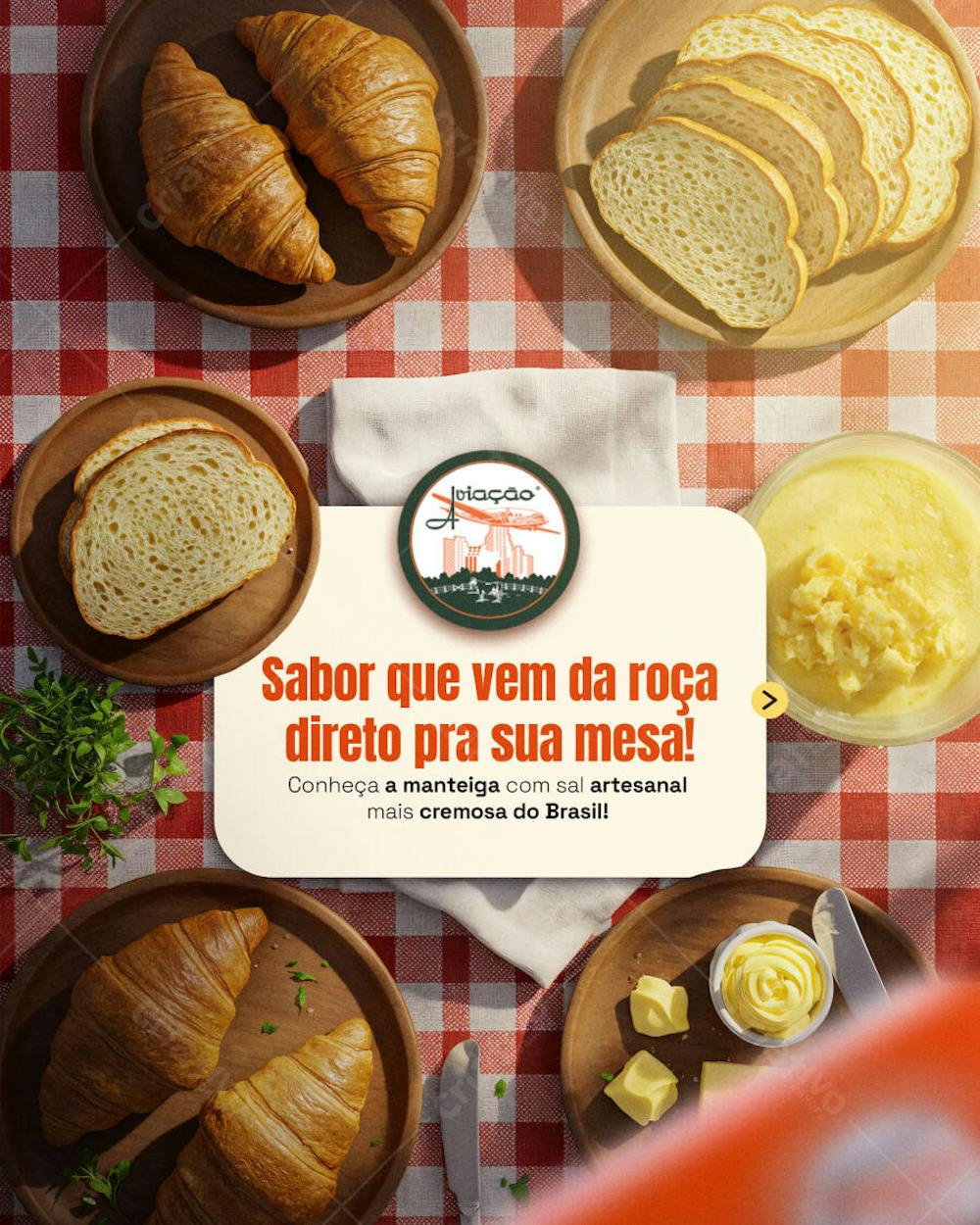 Social Midia Campanha Manteiga PSD Editavel 1