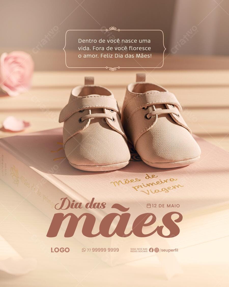Flyer Dia das Mães com Sapatinhos PSD Editável