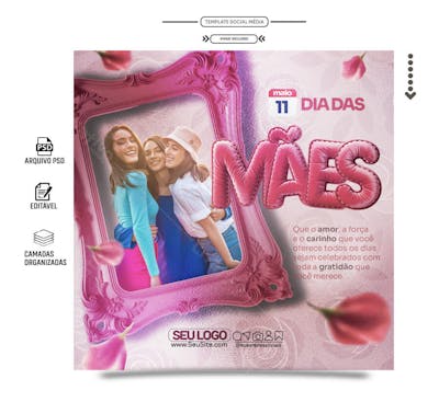 PSD Feed Social media template dia das mães