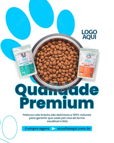 CRIATIVOS PET SHOP QUALIDADE PREMIUM FEED PSD EDITAVEL