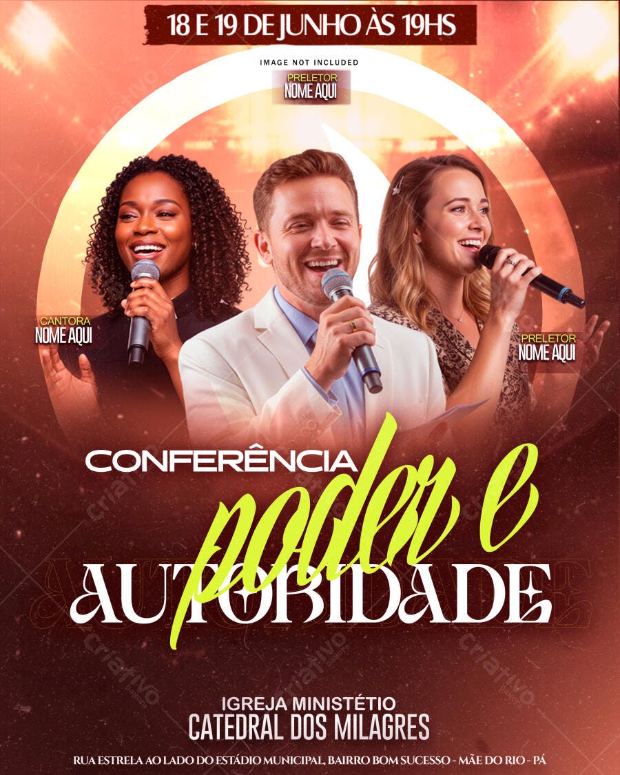 Flyer para Conferência Poder e Autoridade PSD Editável