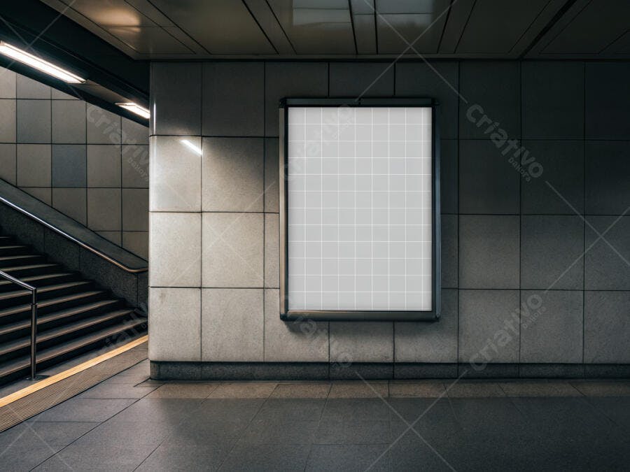 Mockup de Outdoor em Metrô: Cenário Moderno