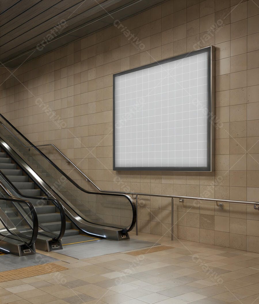Mockup de Outdoor em Estação de Metrô