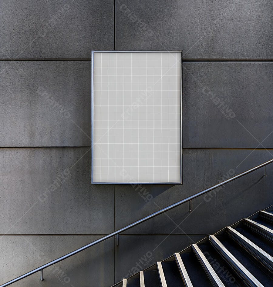 Mockup de Outdoor Moderno em Parede Cinza