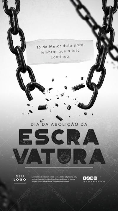 Dia da Abolição da Escravatura Escravidão 13 de Maio social media Story (1)