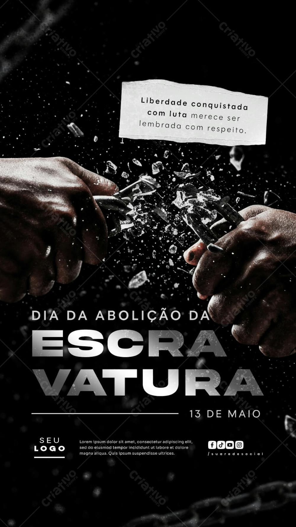 Dia da Abolição da Escravatura Escravidão 13 de Maio social media Story (2)