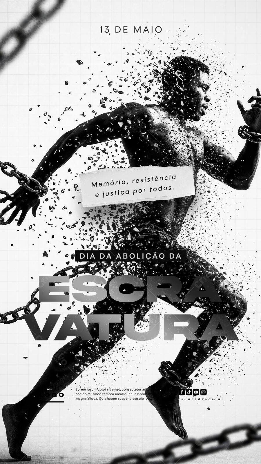 Poster Dia da Abolição da Escravatura PSD Editável
