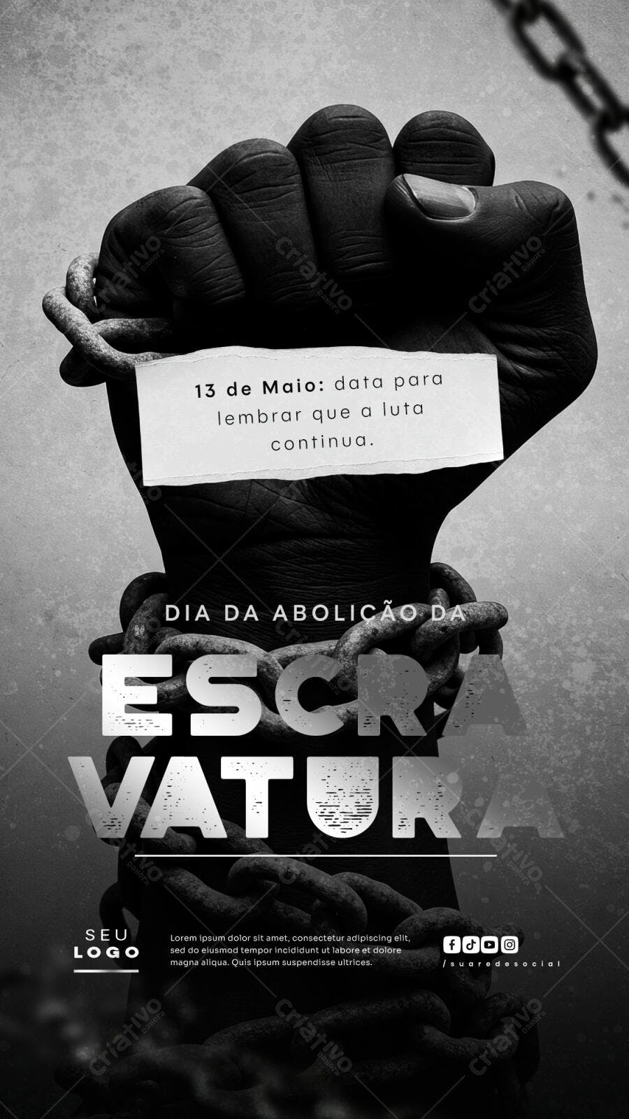 Flyer Dia da Abolição da Escravatura PSD Editável
