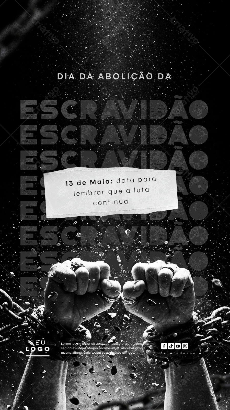 Flyer Dia da Abolição da Escravidão PSD Editável