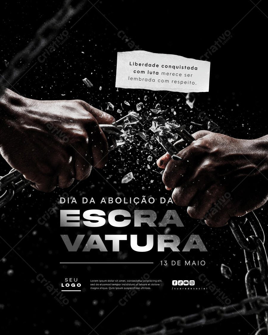 Flyer Dia da Abolição da Escravatura PSD Editável