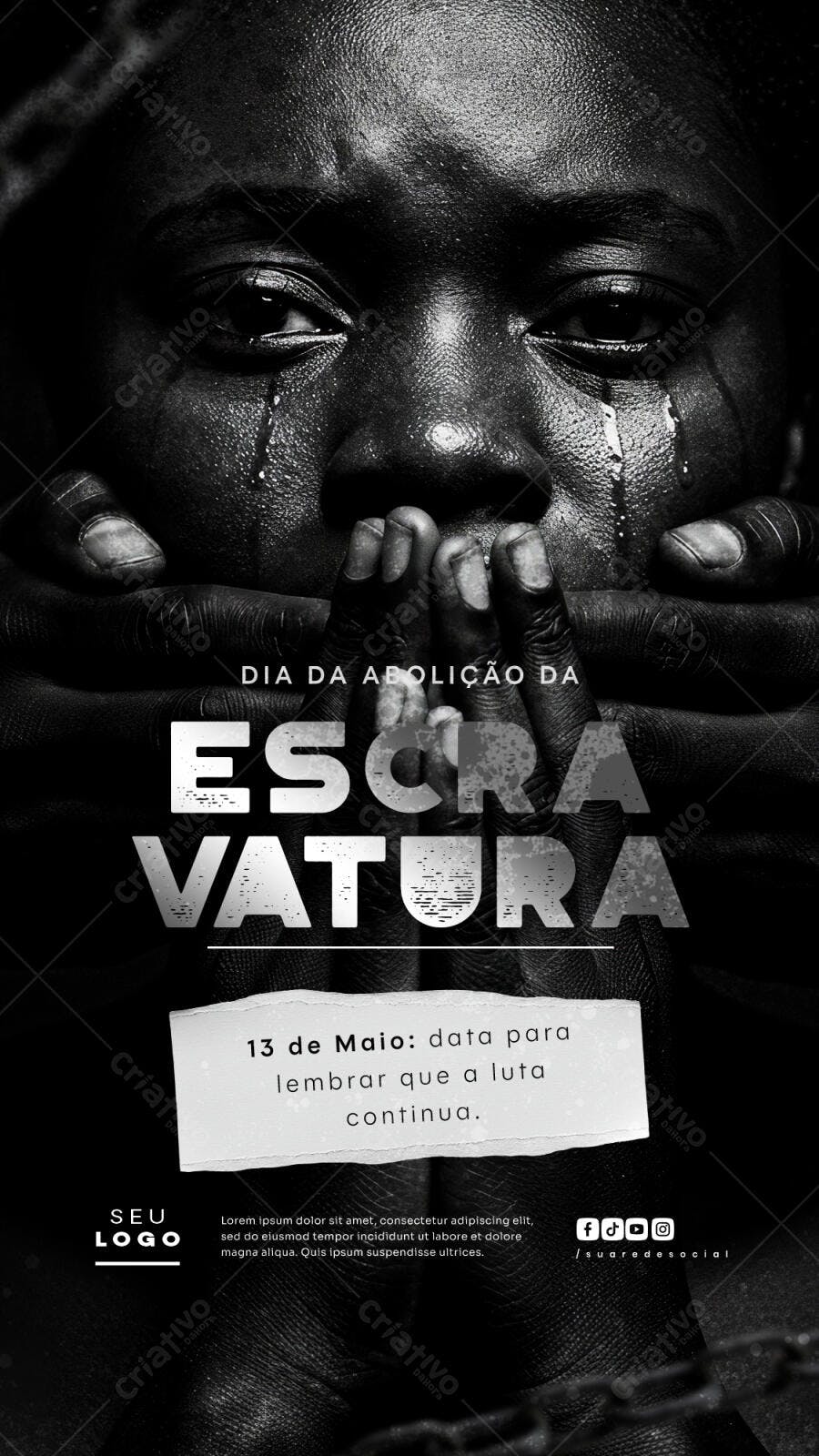 Flyer Dia da Abolição da Escravatura PSD Editável