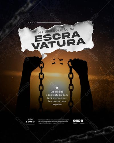 Dia da Abolição da Escravatura Escravidão 13 de Maio social media feed (7)