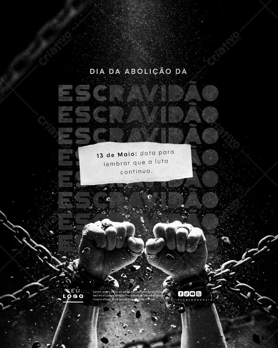 Flyer 13 de Maio - Dia da Abolição da Escravidão PSD Editável