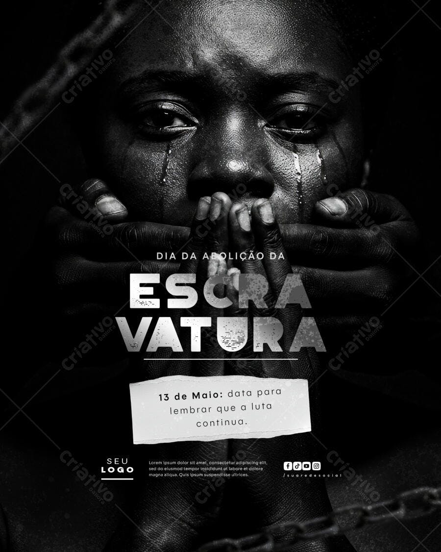 Poster Dia da Abolição da Escravatura PSD Editável