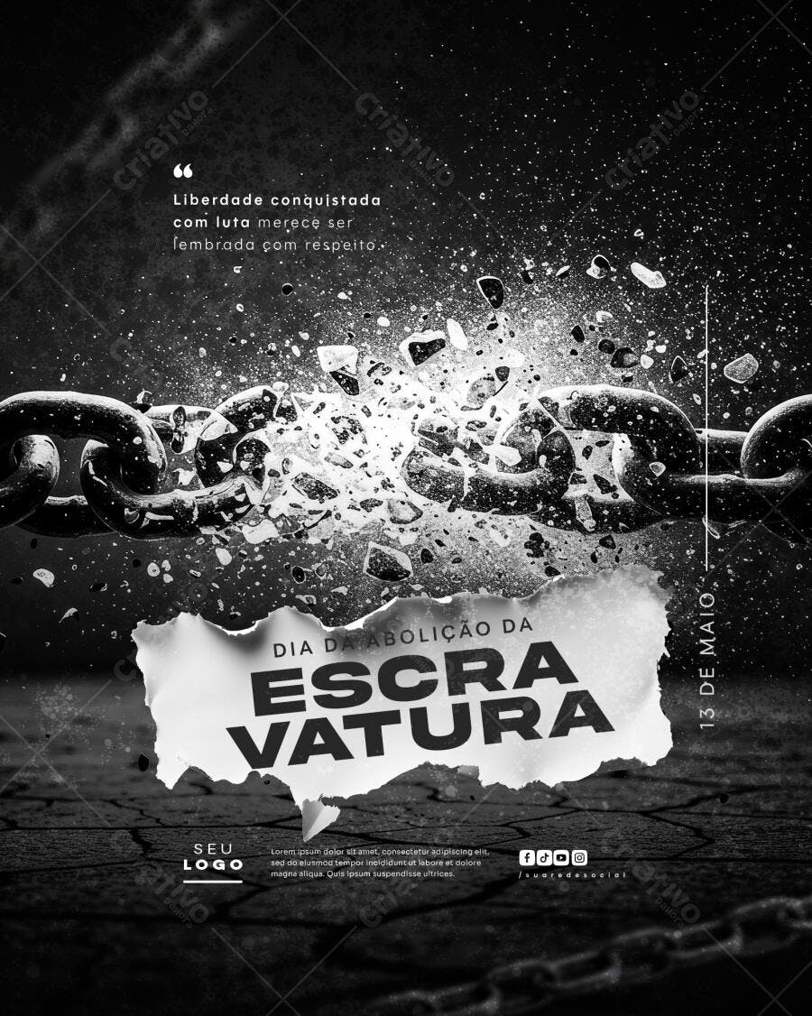 Flyer Dia da Abolição da Escravatura PSD Editável