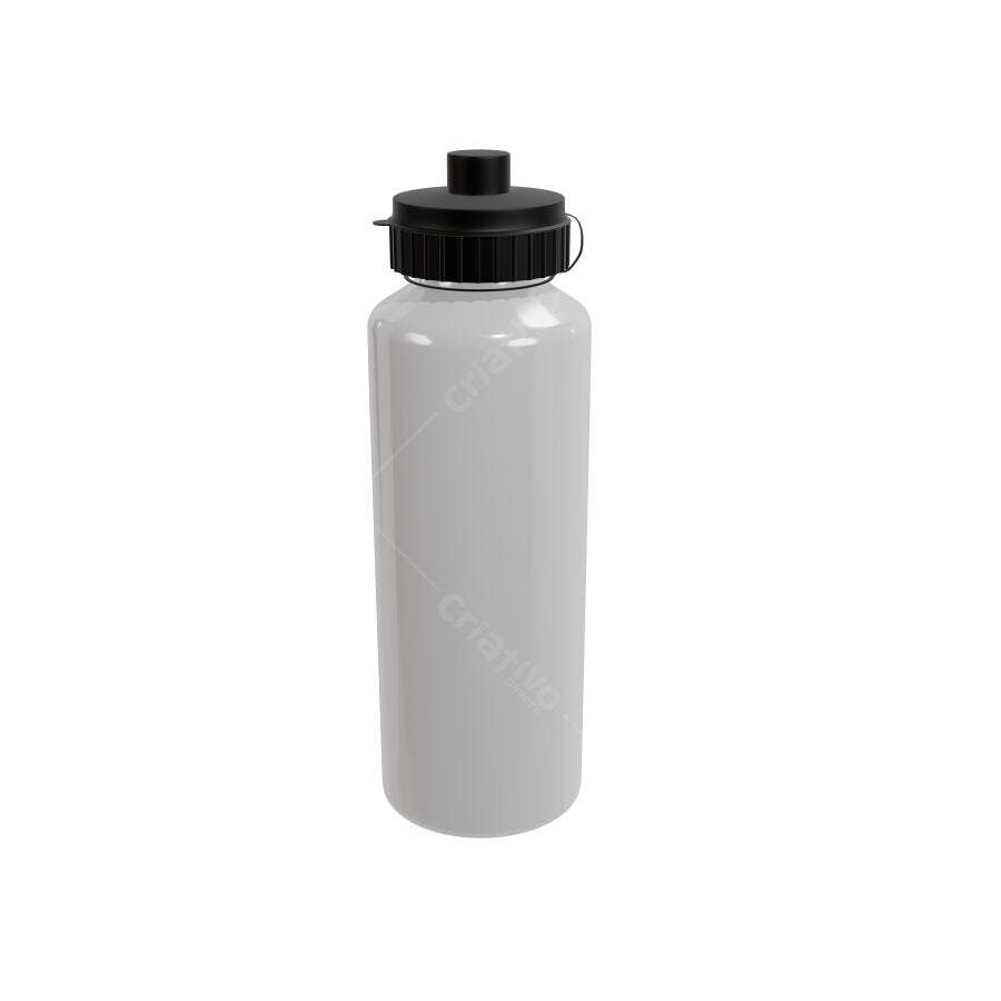 Mockup Garrafa Água Cinza PNG com fundo transparente