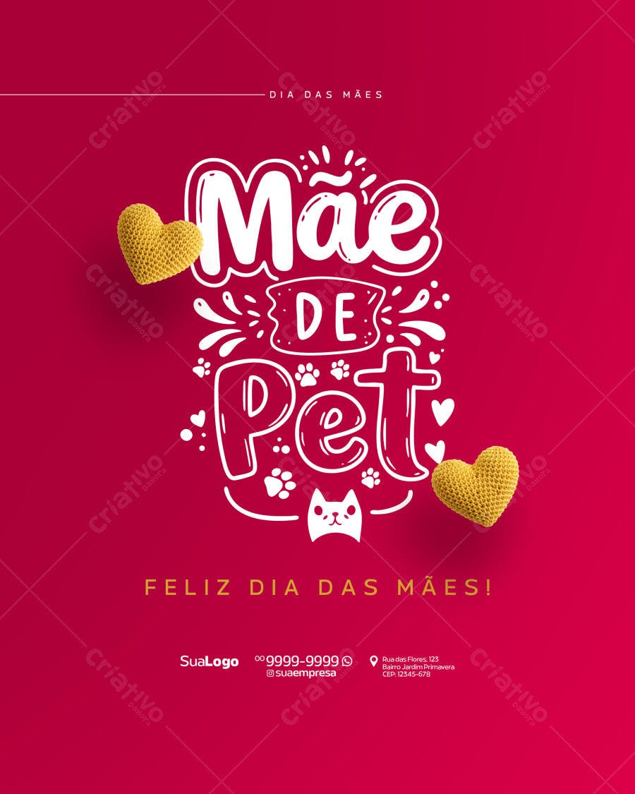 Flyer Dia das Mães para Mães de Pet PSD Editável