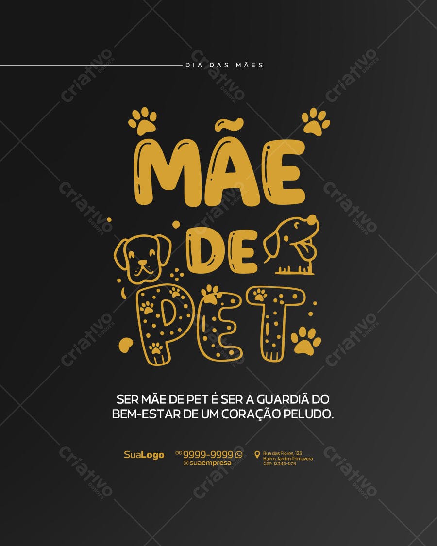 Flyer Dia das Mães para Mães de Pet PSD Editável