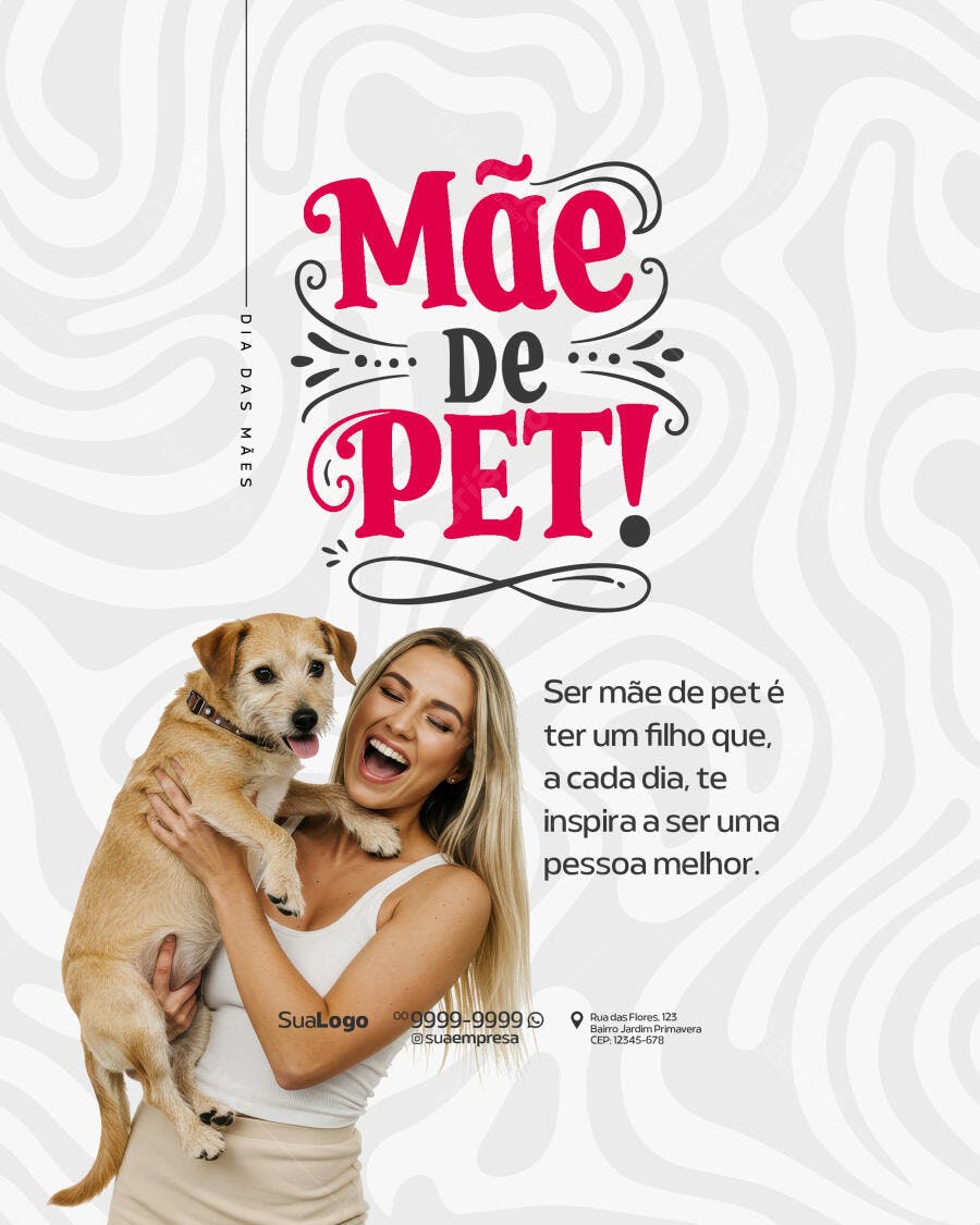 Flyer Dia das Mães para Mães de Pet PSD Editável