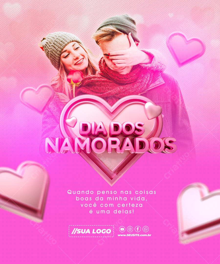 Flyer Dia dos Namorados PSD Editável