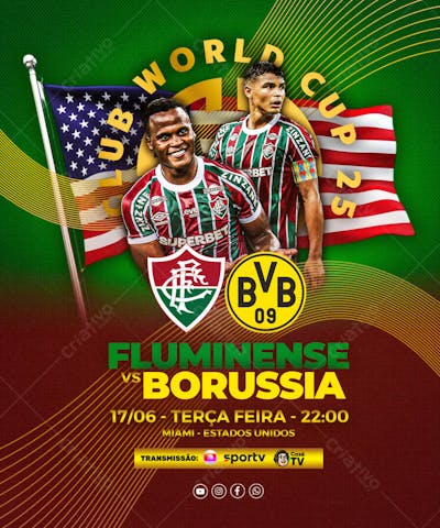 FLYER ESPORTIVO FUTEBOL FLUMINENSE MUNDIAL CLUBES