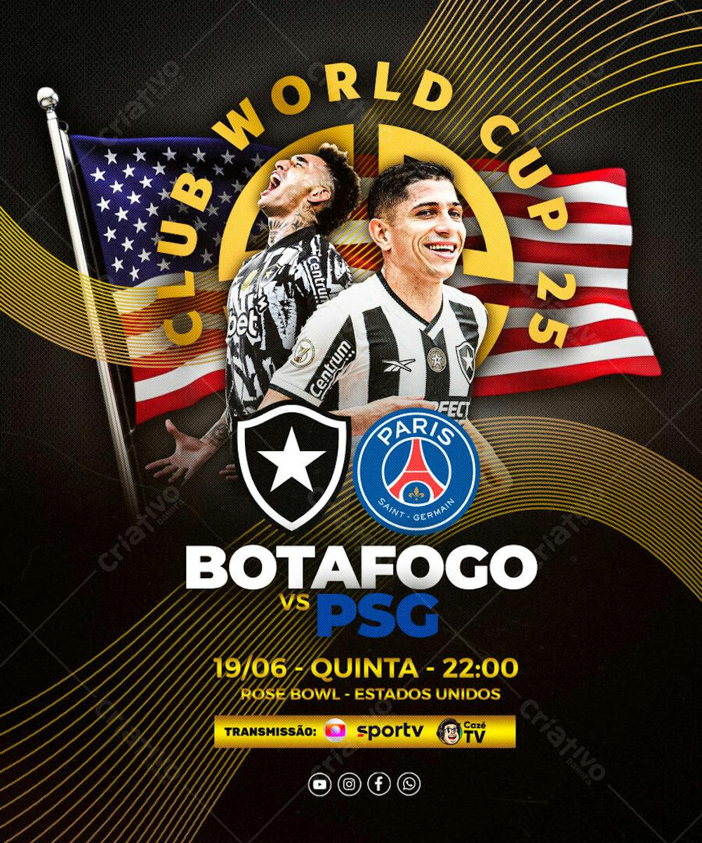 FLYER ESPORTIVO FUTEBOL BOTAFOGO MUNDIAL CLUBES