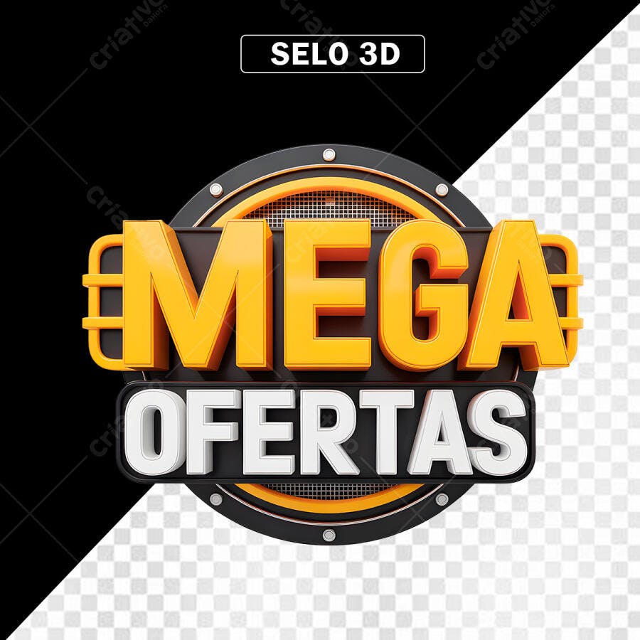 Selo Mega Ofertas PNG com fundo transparente