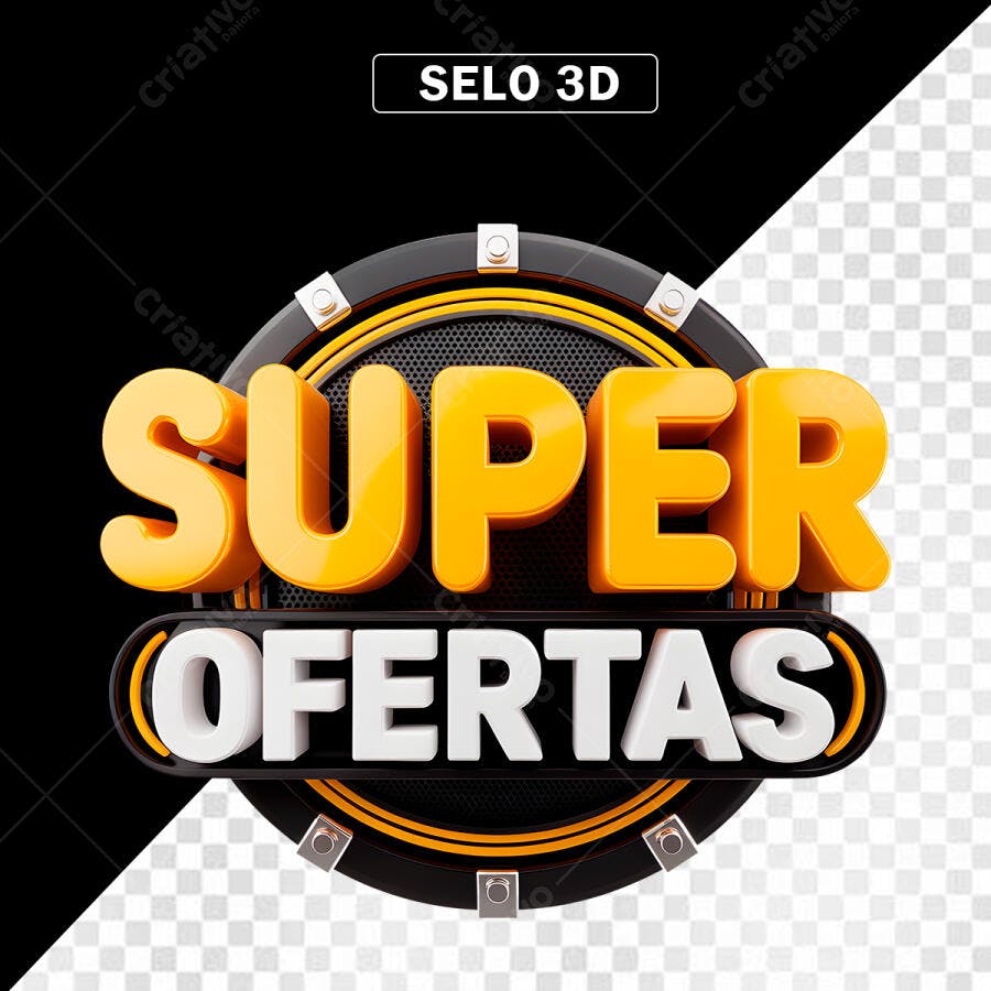 Selo 3D Super Ofertas PNG com fundo transparente