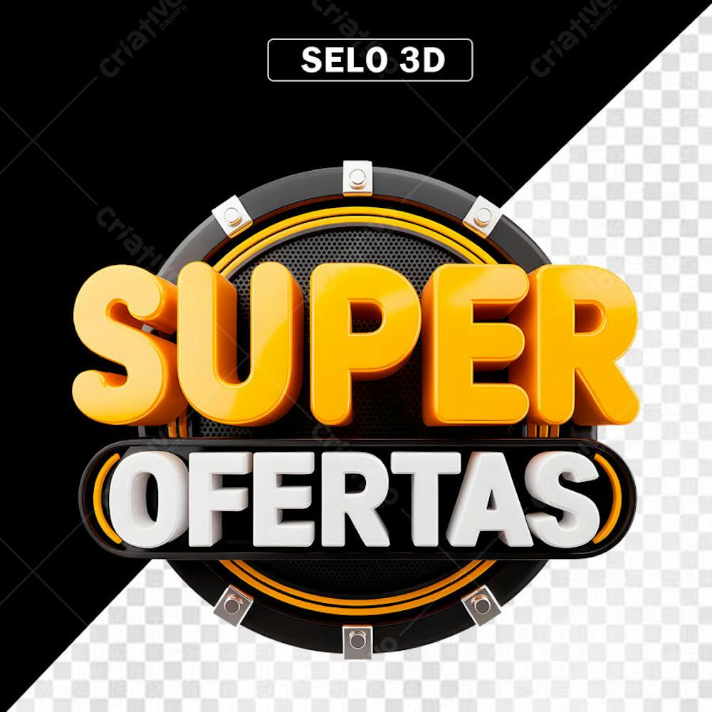 Selo 3D Super Ofertas em PNG Transparente