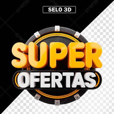 Selo 3D Super Ofertas em PNG Transparente
