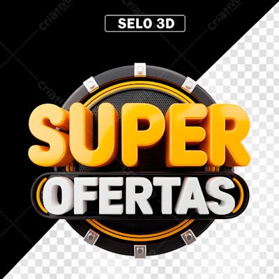 Selo 3D Super Ofertas em PNG Transparente