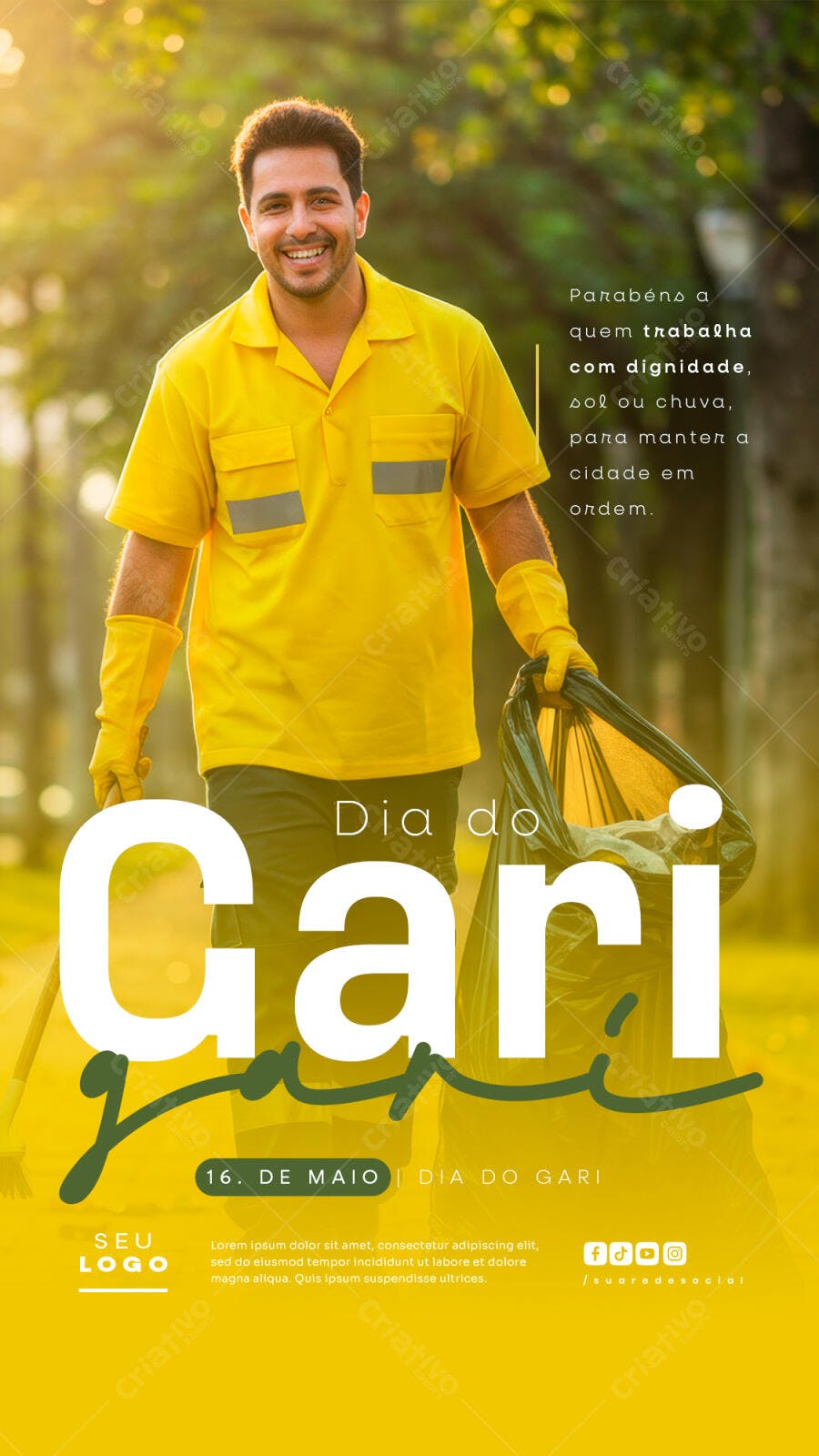 Flyer Dia do Gari 16 de Maio PSD Editável