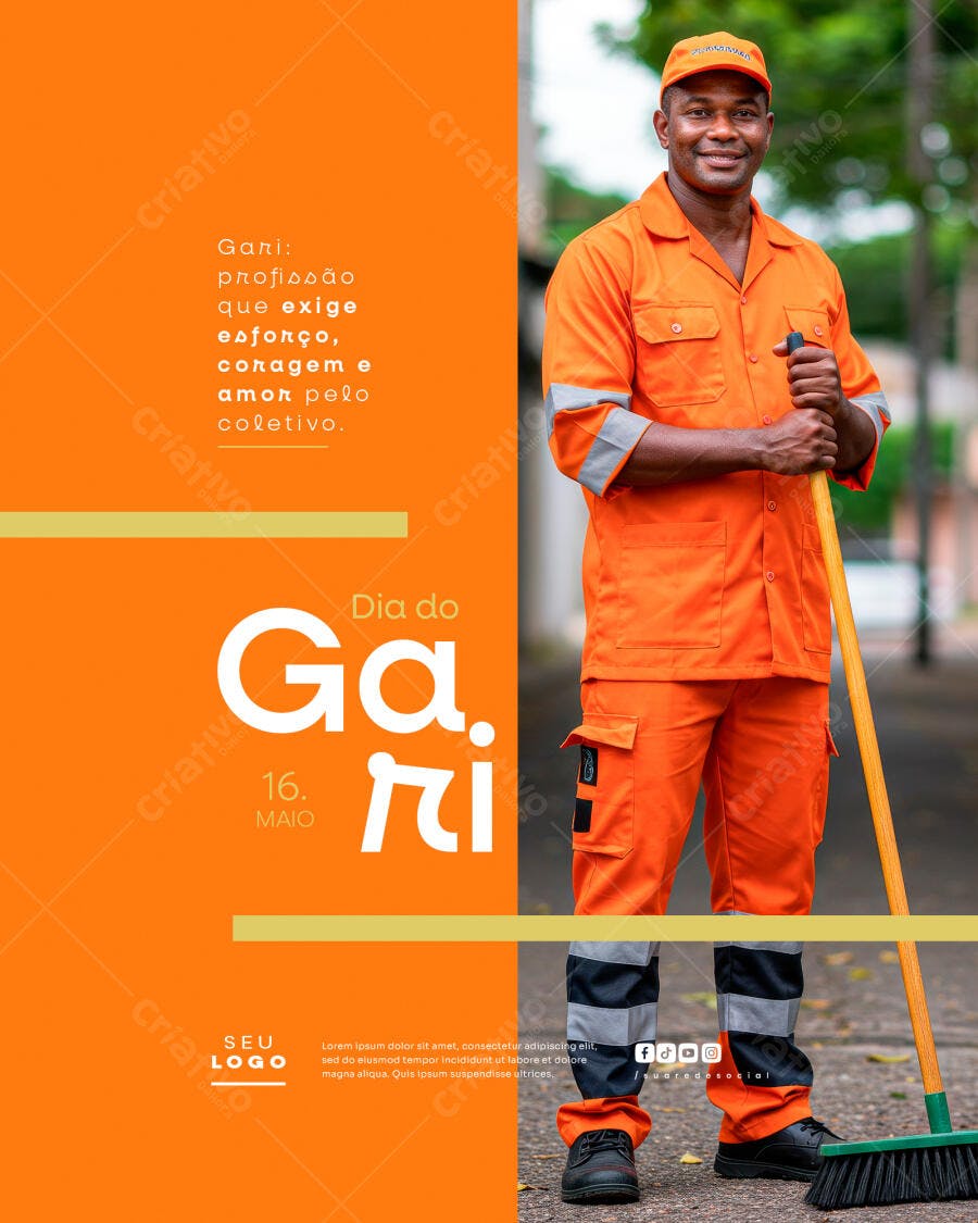 Flyer Dia do Gari PSD Editável