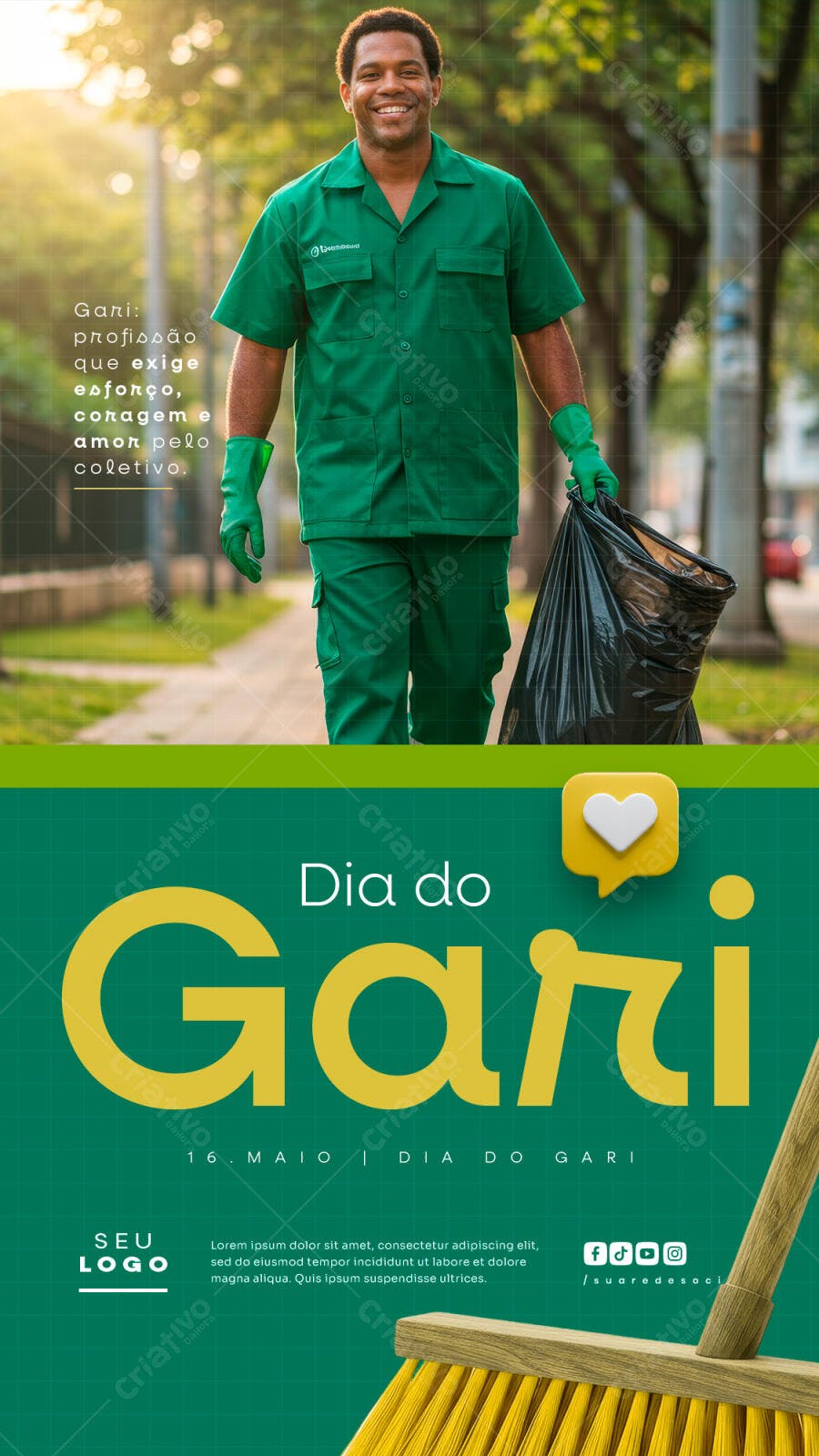 Flyer Dia do Gari PSD Editável