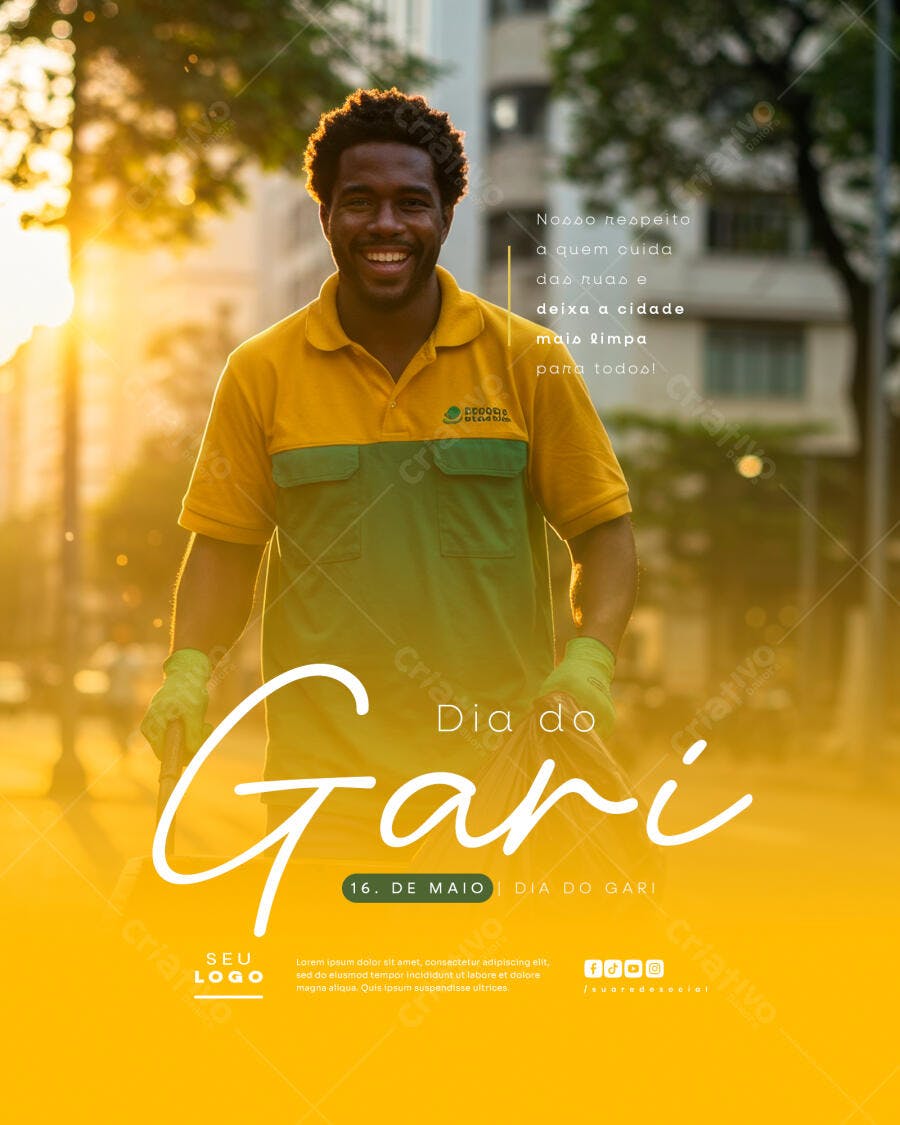 Flyer Dia do Gari PSD Editável