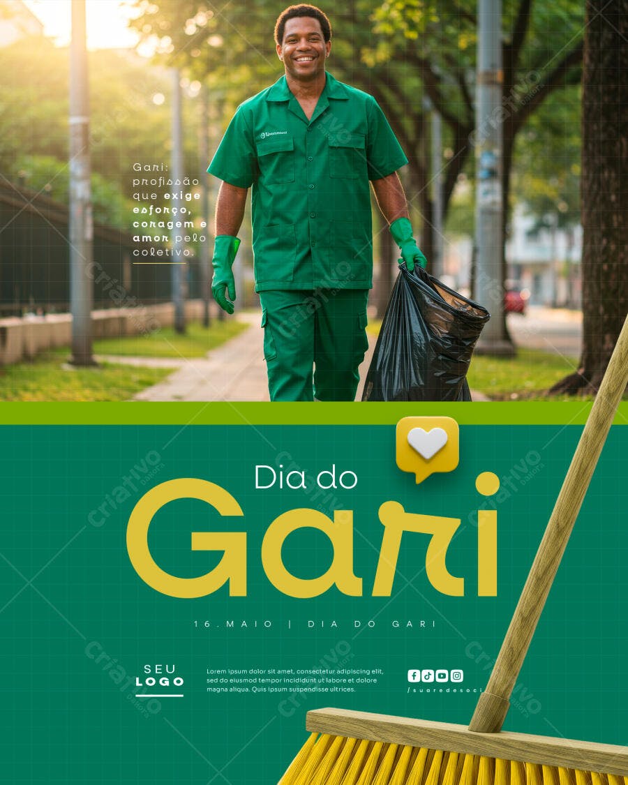 Flyer Dia do Gari PSD Editável