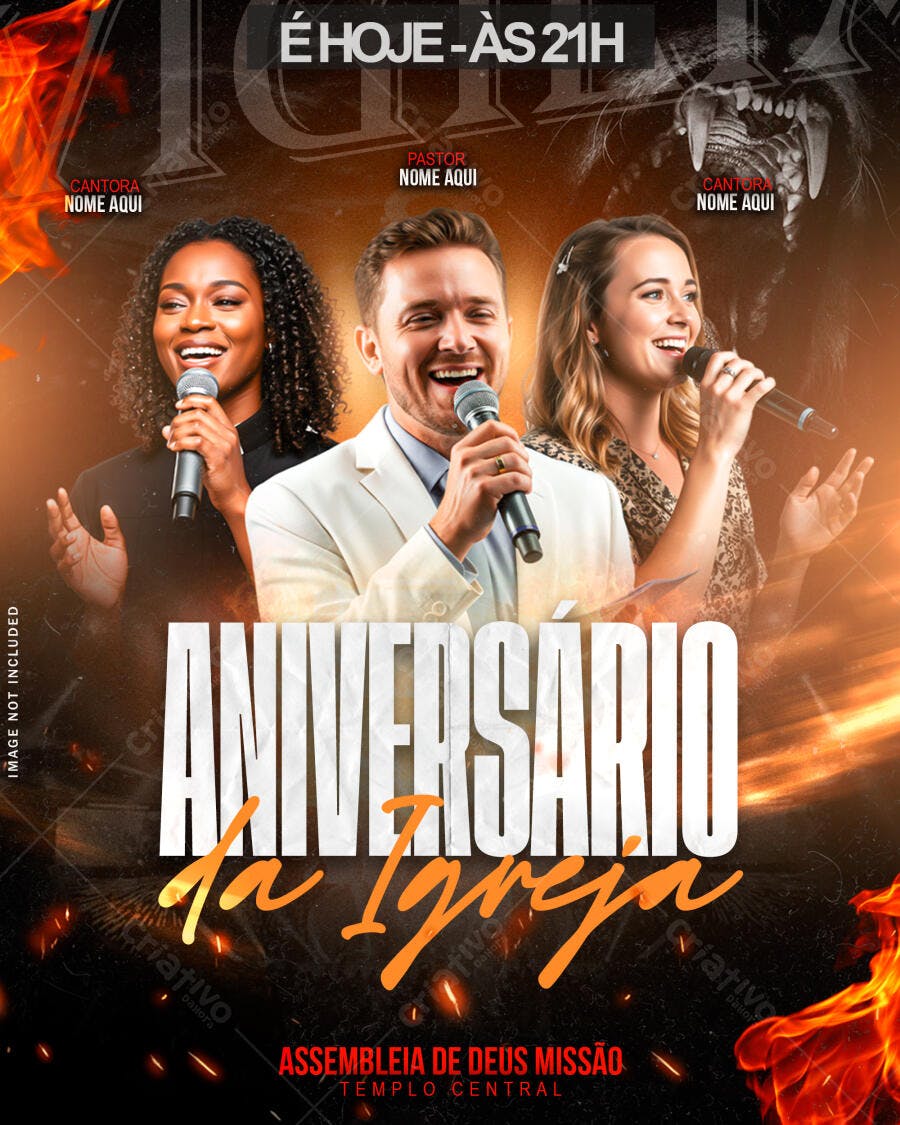 Flyer para Aniversário de Igreja PSD Editável